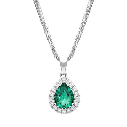 Emerald Halo Necklace